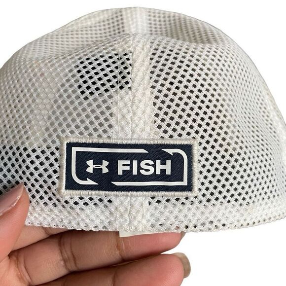 Under Armour Cap Mens M/L Fish Hook Hunter Stretch Fit Mesh Back Fishing Hat USA - Picture 3 of 10